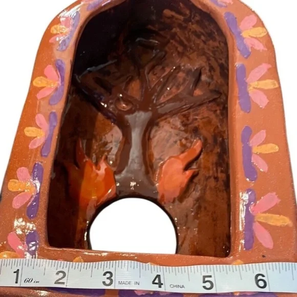 Handmade Stoneware Pottery High Fire Ceramic Glazed Shrine Candle Holder.